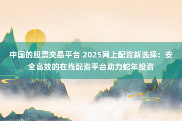 中国的股票交易平台 2025网上配资新选择：安全高效的在线配资平台助力蛇年投资