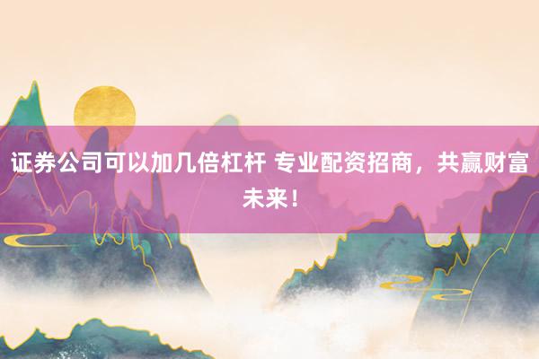 证券公司可以加几倍杠杆 专业配资招商，共赢财富未来！