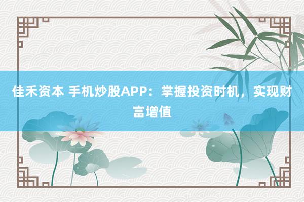 佳禾资本 手机炒股APP：掌握投资时机，实现财富增值